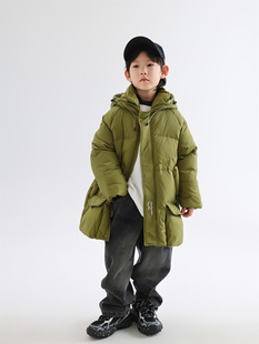 Children's down Jacket Winter Warm Boys Ski Suit 2024 New Korean Style Long White Duck down Winter Jacket Trendy