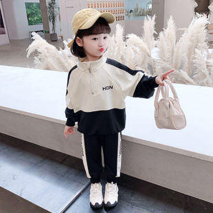 Girls' autumn suit two-piece autumn foreign-style fried street 2024 new baby sports spring and autumn explosion clothes
