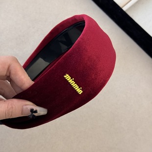 Retro High-grade Velvet Letter Wide-brimmed Hair Band Sports Wide-brimmed Headband Hair Cover Sewing Outgoing Hair Band Hair Accessories for Women