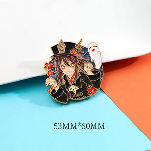Genshin Impact Mandrill Zhongli Wendy Ganyu Engraved Eye of Sunny God Brooch Two-dimensional Animation Metal Badge Accessories
