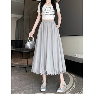 2025 Summer New Arrival Dress Women's High Waist Floral Dress Small White Skirt Niche Long Dress A- line Dress