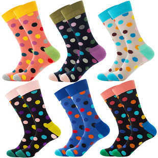 Cross-border six-color combination Amazon new autumn diamond men's socks animal fruit socks food geometric Christmas manufacturers