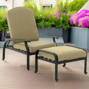 Pool Side Cast Aluminum Recliner Foot Aluminum Alloy Rest Chair Balcony Chair Outdoor Courtyard Garden Villa Hotel Lounger