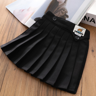 Girls Preppy Style Half Skirt Spring and Summer Korean Style Jk Pleated Skirt Medium and Large Kidsren Versatile Little Girl Short Skirt