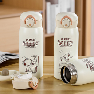 Официальные подлинные товары Snoopy Милая мультяшная Вакуумная чашка Мужская и женская портативная чашка с утечкой чая Студенческая чашка