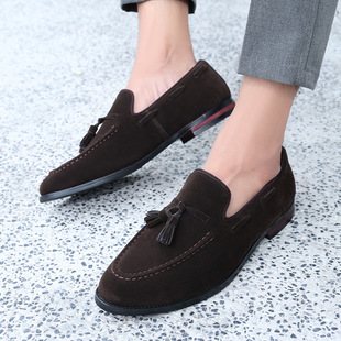 703-2 Loafers Мужчины Ленивый один педаль бобовые ботинки Мужчины 48 больших размеров кисточки Lefu обувь внешней торговли