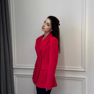 2024 Summer New European and American Amazon Cross-border Women's Solid Color Lapel Waist Slim-fit Elegant All-match Small Suit