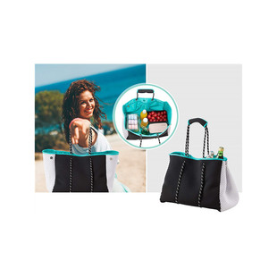 Diving Material Beach Bag Perforated Breathable European and American Fashion Neoprene Satchel Beach Bag Large Capacity Mommy Bag