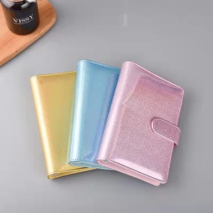 Korean Creative macaron A56 hole clip notepad a6 loose-leaf notebook Pu imitation leather hand book factory wholesale