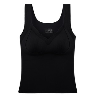Inner Wear Seamless Push-up Underwear Women's Built-in Cup-free Bra Cashmere Silk Base Shirt Warm Camisole