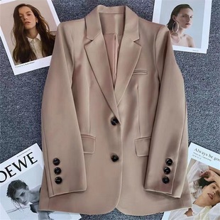 Khaki suit jacket for women 2022 Spring and Autumn new casual elegant high sense fried street suit jacket