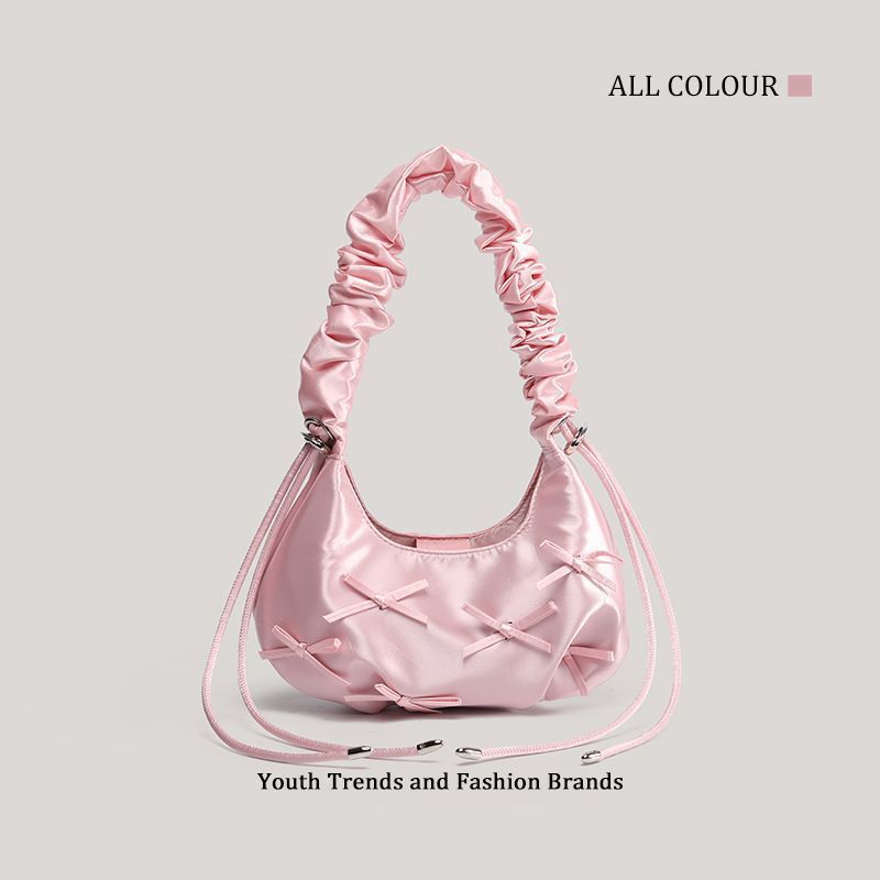Korean Niche High-End Pleated Cloud Bag 2025 New Ballet Style Bow Shoulder Tote Bag