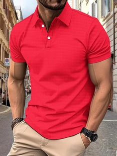 Summer Men's Casual Short-sleeved Polo Shirt Lapel Top