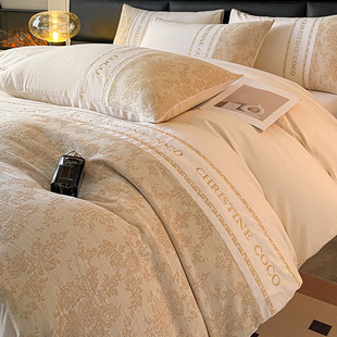 Light Luxury High-end Sense Thickened Sanding Bed Four-piece Set 2024 New Autumn and Winter Quilt Cover Bed Sheet Bedding Three-piece Set