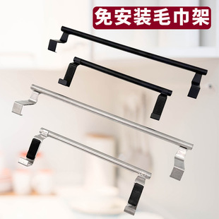 Cross-border in stock cabinet door back rag rack stainless steel retractable towel rack kitchen punch-free towel hanging rod
