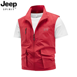 2024 Summer new men's casual vest outdoor leisure versatile comfortable breathable soft workwear style vest