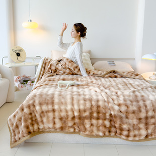 Rabbit Blanket Skin-friendly Simple Blanket Thickened Four Seasons Double Nap Blanket Summer Sofa Blanket Bedding