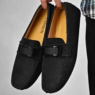 Spring and Summer new cross-border plus size men's casual Tods genuine leather Korean style hot selling popular driving lazy men's shoes