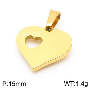 European and American fashion 18K gold-plated heart-shaped pendant cross-border love glossy titanium steel peach heart accessories jewelry in stock wholesale