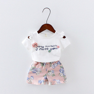 2023 New Children's 2 Baby Girl Short Sleeve Girls Clothes Summer Clothes Summer Suits Baby