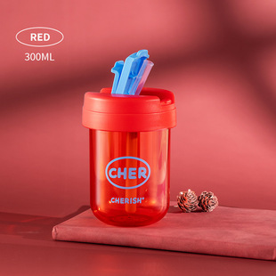 New Summer 330ml Mini Ton Cup Creative High-value Kidsren's Straw Cup Sturdy Anti-fall Portable Plastic