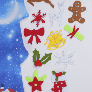 Factory wholesale Christmas felt printing Christmas tree DIY three-dimensional Velcro Christmas tree pendant supply
