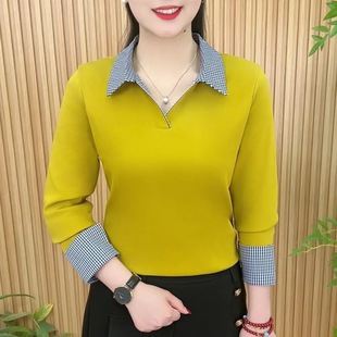 [Factory Outlet] 2025 Spring Fashion Western Style Selection New Simple Lapel Contrast Color All-match Slim Top