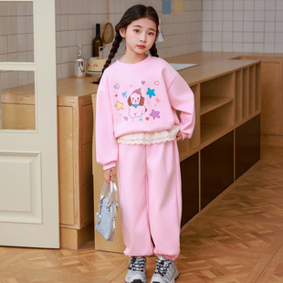 Children's Lic Pants suit Spring and Autumn Korean Wear Loose Casual Girls' Early Spring New Fashionable Western Style Two-piece Set