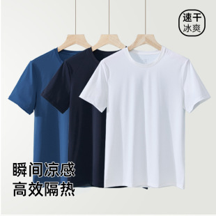 Quick-drying T-shirt Men's Ice Silk Summer Thin Sports Short-sleeved Loose Fitness Clothes Training Running Clothes New Top