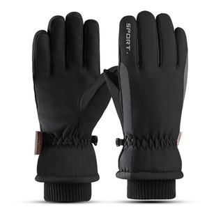 Riding gloves winter men's driving skiing warm fleece-lined sports waterproof cold-proof touch screen gloves wholesale