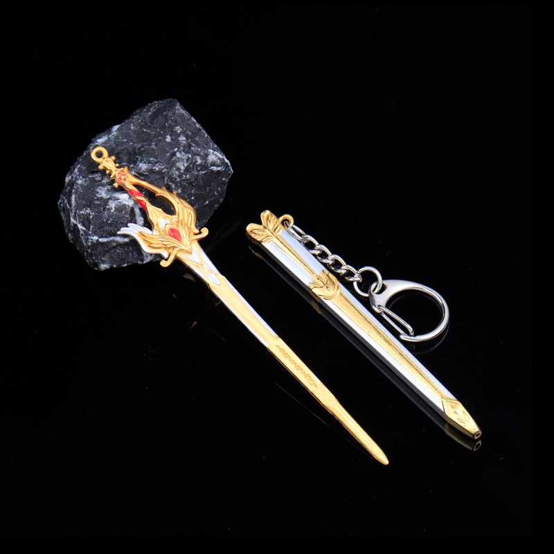 Sword Small Mini Ancient Weapon Model Pendant Children's Sword Metal Keychain Ancient Weapon Without Blade