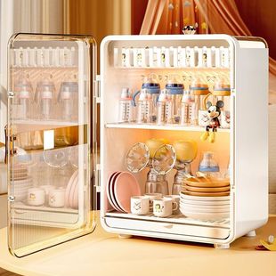Baby Tableware Storage Box Baby Bottle Storage Box Baby Food Supplies Storage Cabinet Bowl Chopsticks Drain Rack Cupboard