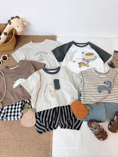 Maiha Pie Sugar Maika 25 Summer New Korean Boys suit Zhili Children's Wear Factory Primary Supply Wholesale