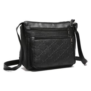 Texturized Middle-aged Women's Bag Mother's Bag PU Women's Middle-aged and Elderly Crossbody Bag Mother-in-law Bag Multi-layer Soft Leather Large Capacity Single Shoulder Bag