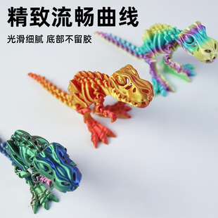 Cross-border 3D printing Tyrannosaurus rex dinosaur skeleton integrated skull movable joint big mouth handicraft toy
