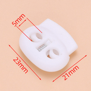 In stock black white spring buckle down jacket windproof clothing adjustable buckle shoelace single hole double hole anti-slip buckle pig nose buckle
