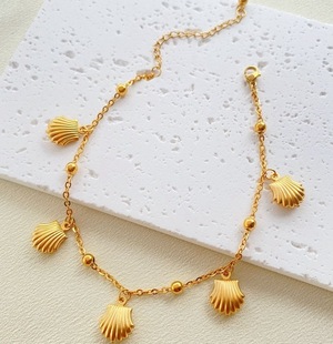Amazon Cross-border Niche Design Starfish Shell Simple Necklace Inlaid Crystal Zircon Jewelry Necklace Women