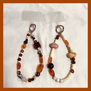 Foreign Trade Hot New Irregular Random Hand-mixed Beaded Necklace Unisex Brown Series Necklace
