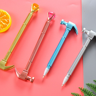 Creative Diamond Hammer Styling Pen High Color Value Student Stationery Gel Pen Cute Learning Supplies Water Pen Wholesale