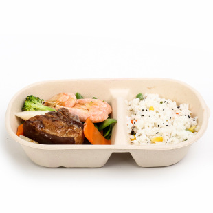 Biodegradable Takeout Box, Disposable Lunch Box, Fast Food Box, Light Salad Fitness Meal Box, Rectangular