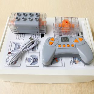 Large Particle Motor Compatible with 9656 Mechanical Gear Set Swipe Card Puzzle Assembled Building Blocks Programming Double Steering Teaching Aids