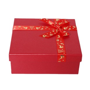 Christmas Eve Red Gift Box Bow Box Birthday Gift Box Large Hard Box High-end Christmas Gift Box Wholesale