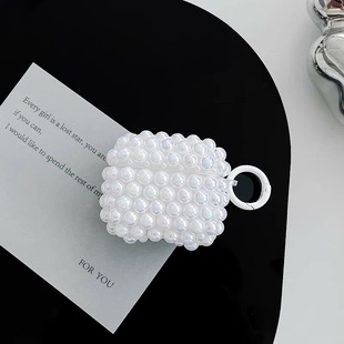 Laser White Pearl Applicable AirPods Set Premium Apple 3rd Generation Bluetooth Headset Protective Cover with Hardware Buckle