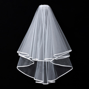Veil Bride's Main Wedding Dress Headwear Thick Edge Mori Style Retro Fairy High-grade Gentle Yarn Proposal Certificate Photo Props