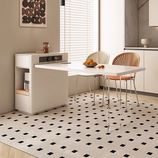 Island Table Retractable Integrated Household Small Apartment Cream Wind Rock Board Kitchen Suspension Island Table and Chair Combination