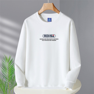 2024 Men's Long Sleeve Sweater Round Neck Spring and Autumn Base Shirt New Loose Men's Same Style Couple Jacket