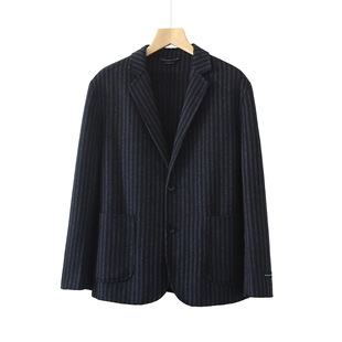 Extra large double-sided woolen coat plus size striped men's suit casual suit