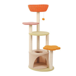 Cat Climbing Rack Cat Nest Integrated Cat Scratch Board Cat Tree Large Solid Wood Universal Small Cat Shelf Cat Supplies Complete Book