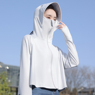 UPF50 sun protection clothing women's anti-ultraviolet 2024 summer new ice silk sun protection shirt shawl sun protection clothing men's wholesale