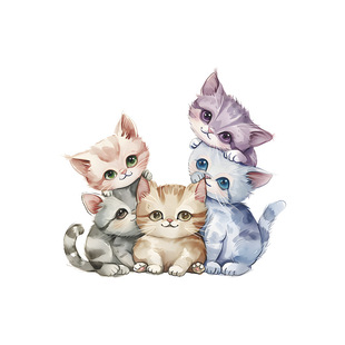 New MG-KG023 cartoon variety of kitten combination switch stickers living room porch home beautification wall stickers wholesale